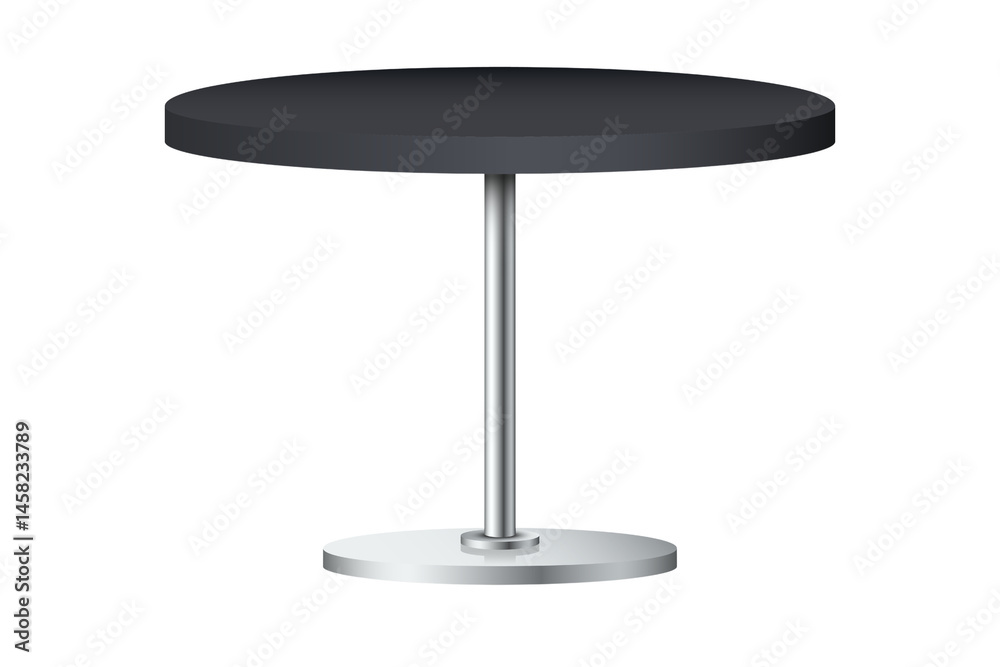Modern Dark Grey Round Table with Silver Metal Stand Modern Dark Grey Round Table with Silver Metal Stand