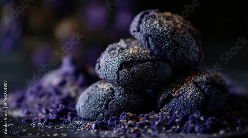 Blueberry cookies dusted with purpleness gunpowder a sweet and tasty treat