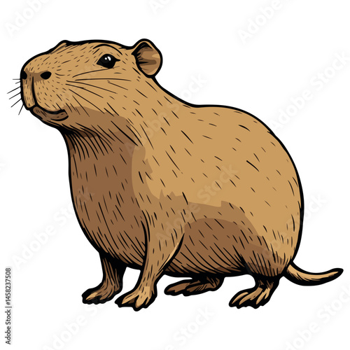 capybara, animal, vector, transparent background, farm, mammal, nature, wildlife, shaggy, zoo, furry, small, cute, rodent