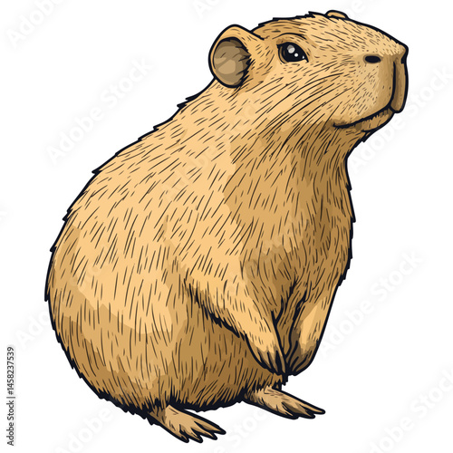 capybara, animal, vector, transparent background, farm, mammal, nature, wildlife, shaggy, zoo, furry, small, cute, rodent