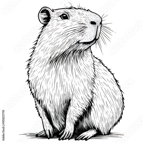 capybara, animal, vector, transparent background, farm, mammal, nature, wildlife, shaggy, zoo, furry, small, cute, rodent