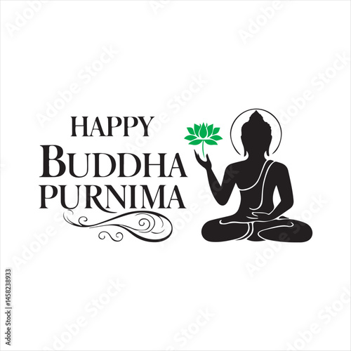 Happy Buddha Purnima Celebration Illustration,Buddha Purnima Festival Vector Art,Elegant Buddha Purnima Design,Buddha Purnima Minimalist Silhouette,Spiritual Buddha Purnima Artwork