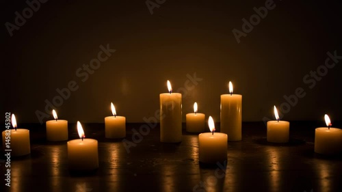 Soft candlelight illuminating a dark space  