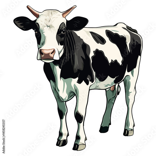 cow, animal, vector, transparent background, farm, milk, cattle, agriculture, cute, isolated, nature, livestock, mammal, udder, rural