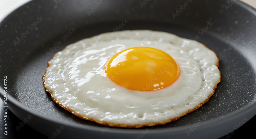Fried Egg in Pan - Sunny Side Up Breakfast Meal Fried Egg in Pan - Sunny Side Up Breakfast Meal