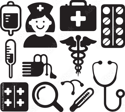 Medical Icon set illustration vector .