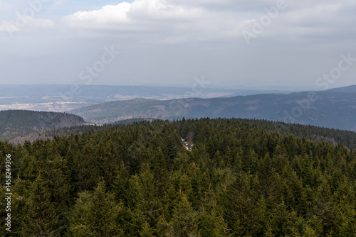 Fototapeta Naklejka Na Ścianę i Meble -  Mountain landscape. Eastern Sudetes on the border of Poland and the Czech Republic