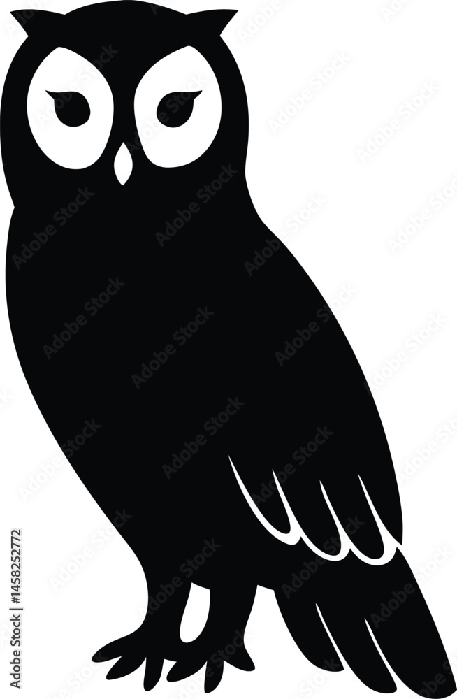 Obraz premium owl silhouette vector on a branch