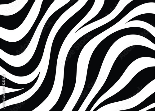 Trendy zebra skin pattern background vector. Animal fur, vector background for Fabric design, wrapping paper, textile and wallpaper.