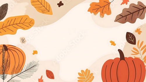 Autumn Leaves Pumpkins Frame.