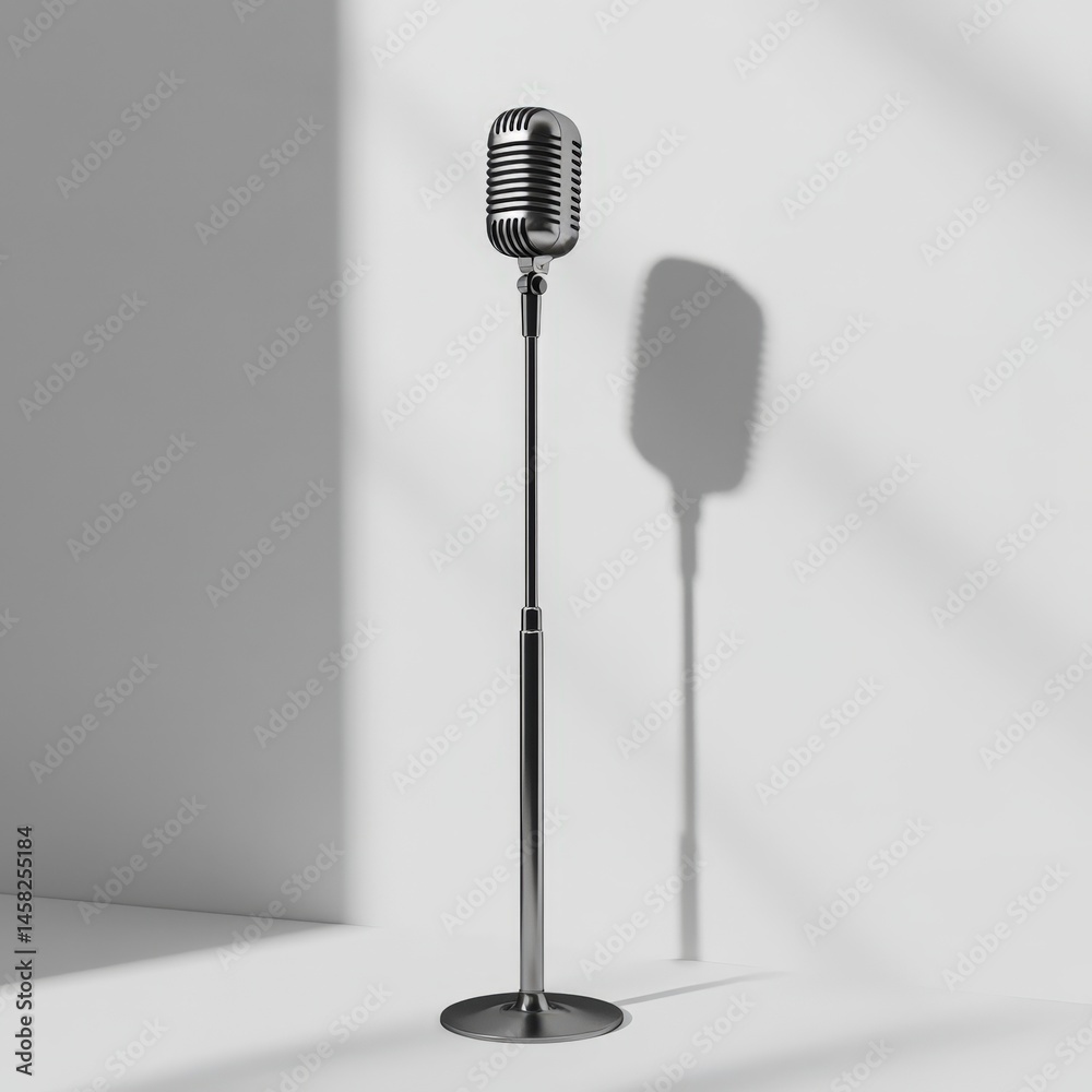 Vintage Microphone on Stand