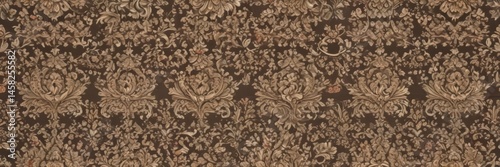 Elegant damask design, intricate floral motifs, seamless repeat , wallpaper, grey