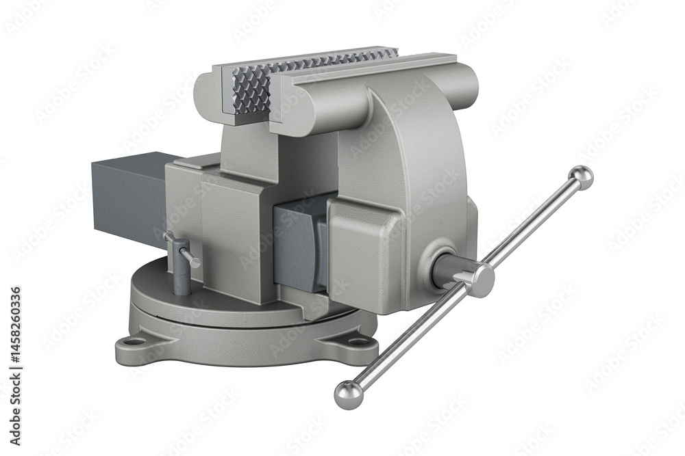 High-quality 3D Render of a Metal Bench Vise High-quality 3D Render of a Metal Bench Vise
