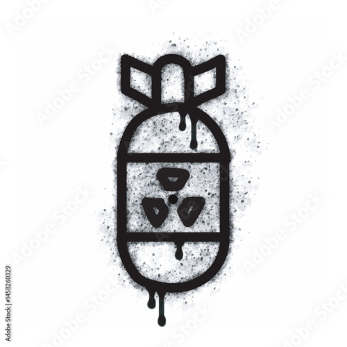 Bomb spray icon isolated on white background. Bomb spray graffiti icon in black on white background.