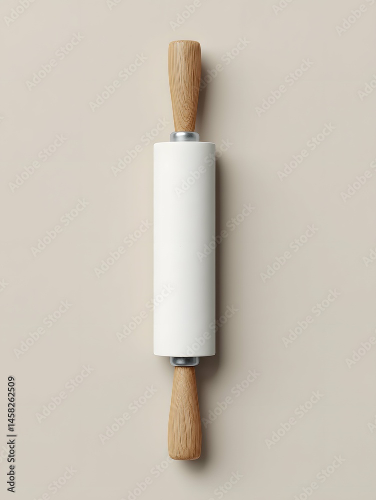 Elegant rolling pin evokes warmth and creativity in a sleek kitchen setting.