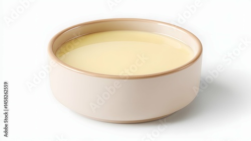 Obraz na płótnie Sleek, pristine ceramic bowl with rich, smooth soup for elegant menu or branding displays. w salonie