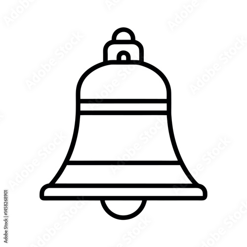 liberty bell outlined flat design