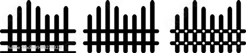 fence security protect icon.  crowd control barricades. Parking Barrier Security. Residence Gate. Wood fencing
