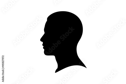 Head silhouette profile human face black design