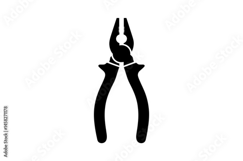 Pliers tool black silhouette vector illustration