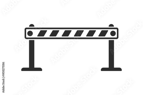 Road construction barrier safety sign illustration