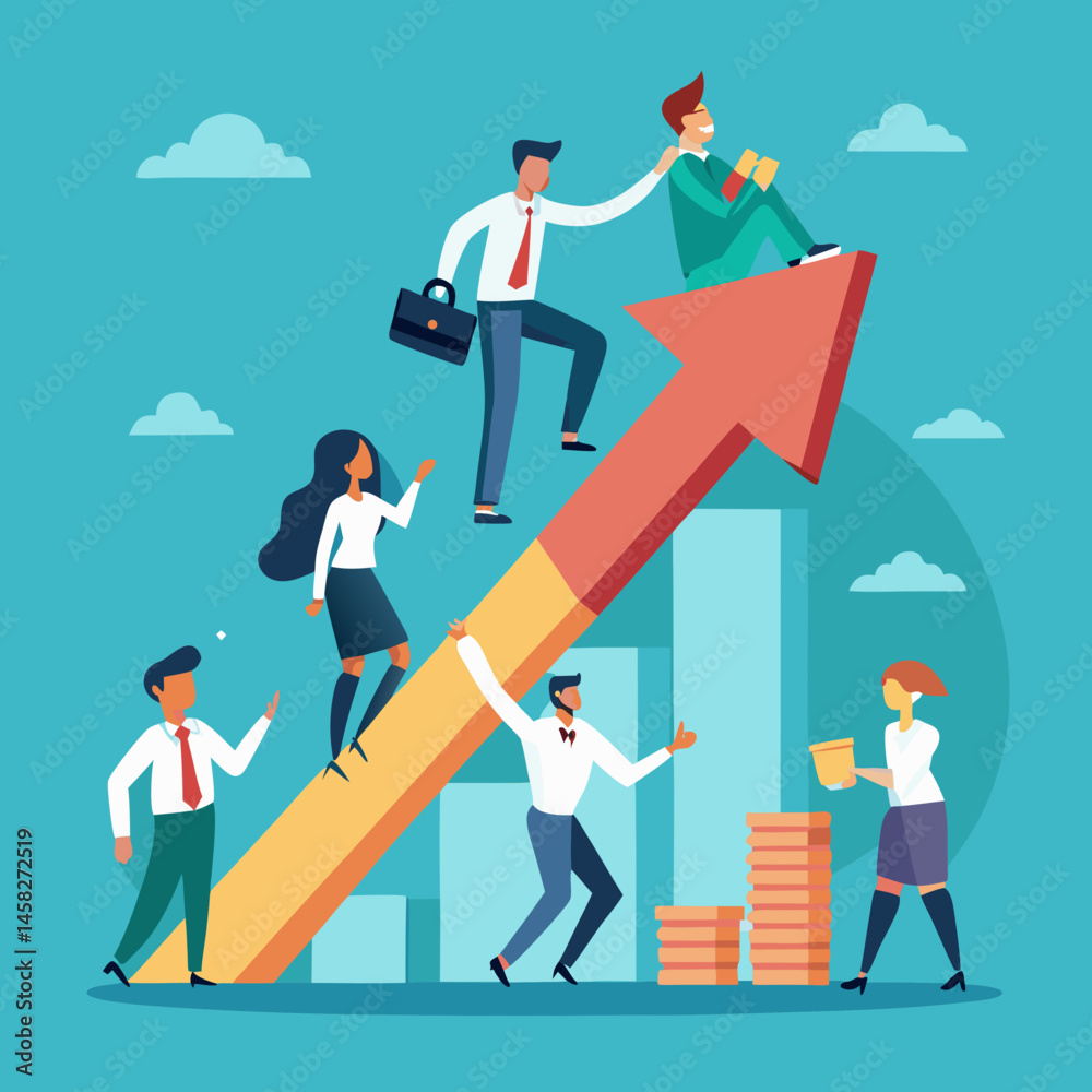 business man running on graph business man running on graph