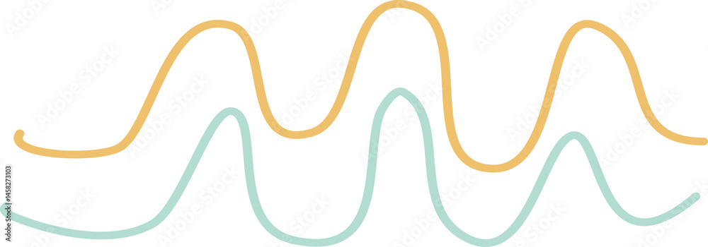 Fototapeta premium Line wave doodle