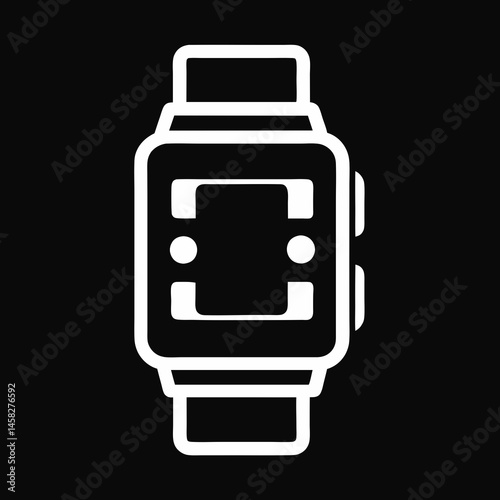  smartwatch icon, suitable for wireframes, websites, apps, or modern technology designs.