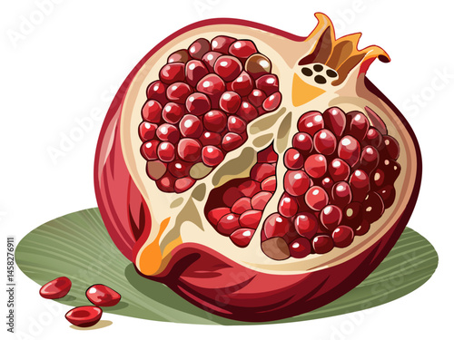 pomegranate on a wooden table