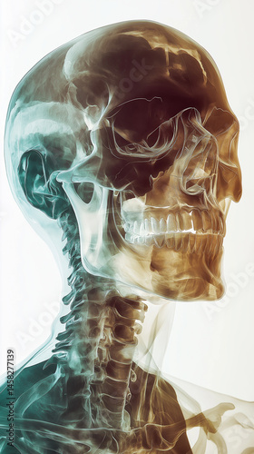 Artistic Double Exposure Portrait Skull