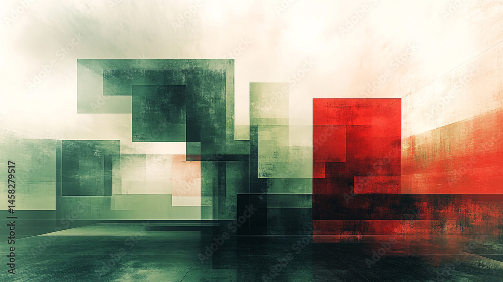 Naklejka premium Ove Energetic Geometric Composition Artistic Featuring