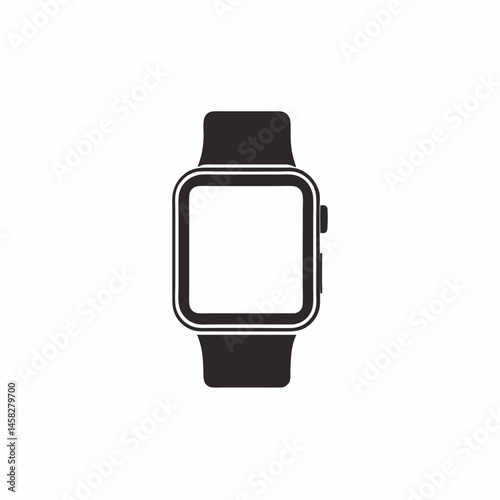 Vector smartwatch icon in outline style, perfect for health apps, fitness trackers, and tech guides.