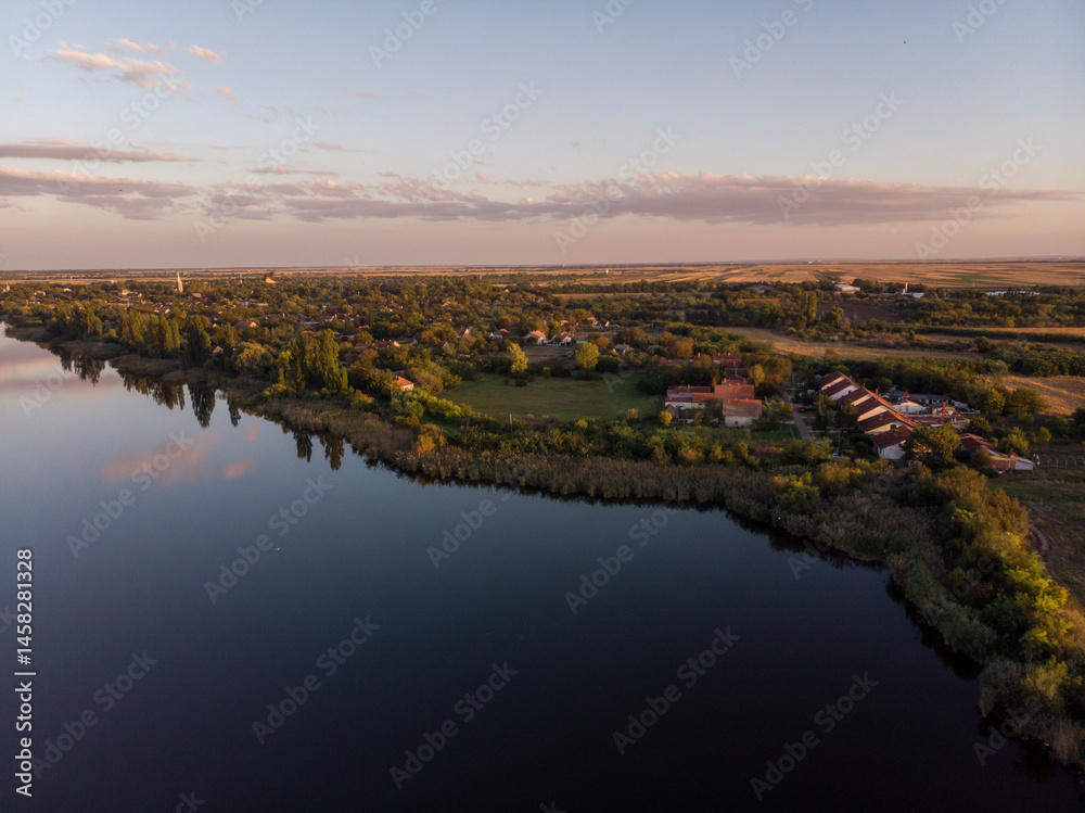 Big artificialy made Canal, like huge river in Vojvodina, Serbia, Great Backa Canal in Backo Gradiste Big artificialy made Canal, like huge river in Vojvodina, Serbia, Great Backa Canal in Backo Gradiste