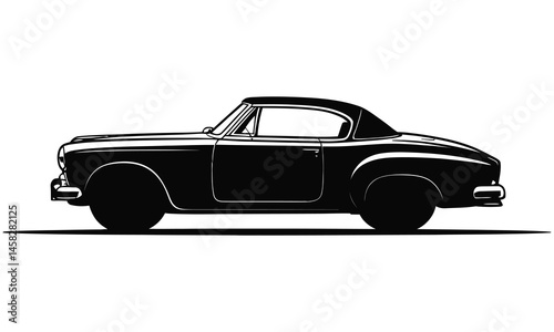 vintage car isolated on white