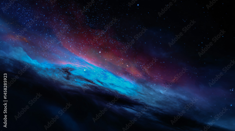 Fototapeta premium Cosmic nebula swirling in the vast sweep of space, a beautiful astronomical aspect