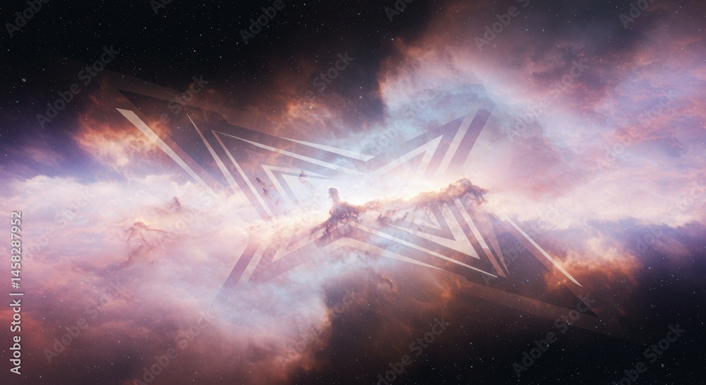 Fototapeta premium Star shape nebula in space