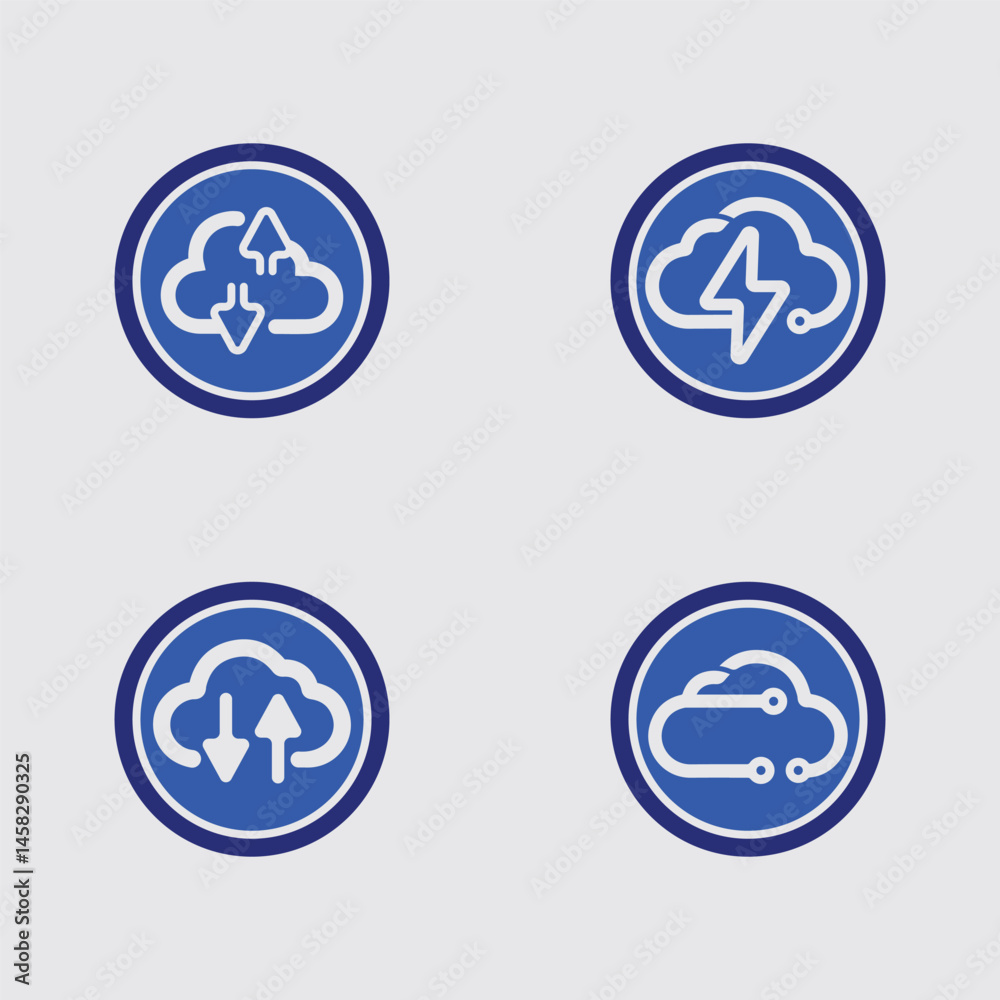 Elegant Vector Cloud Logo for Digital Branding, Software App, and Technology Hosting Business Elegant Vector Cloud Logo for Digital Branding, Software App, and Technology Hosting Business