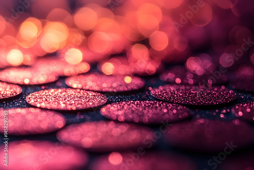 Abstract Art with Pink and Orange Bokeh Lights for Creative Design