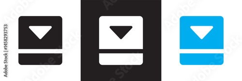 Expand down icon. Vector for websites, mobile interfaces, presentations, banner, visual branding etc. Vector illustration. isolated on white and black background. EPS 10
