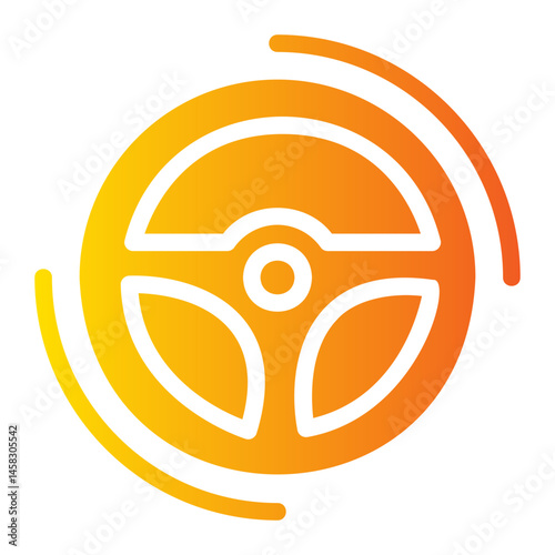 steering wheel Gradient icon