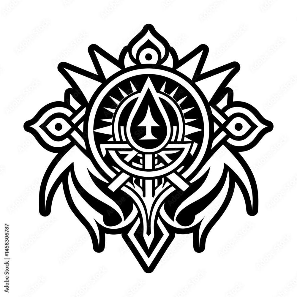 Obraz premium A glyph style icon of ancient tattoo