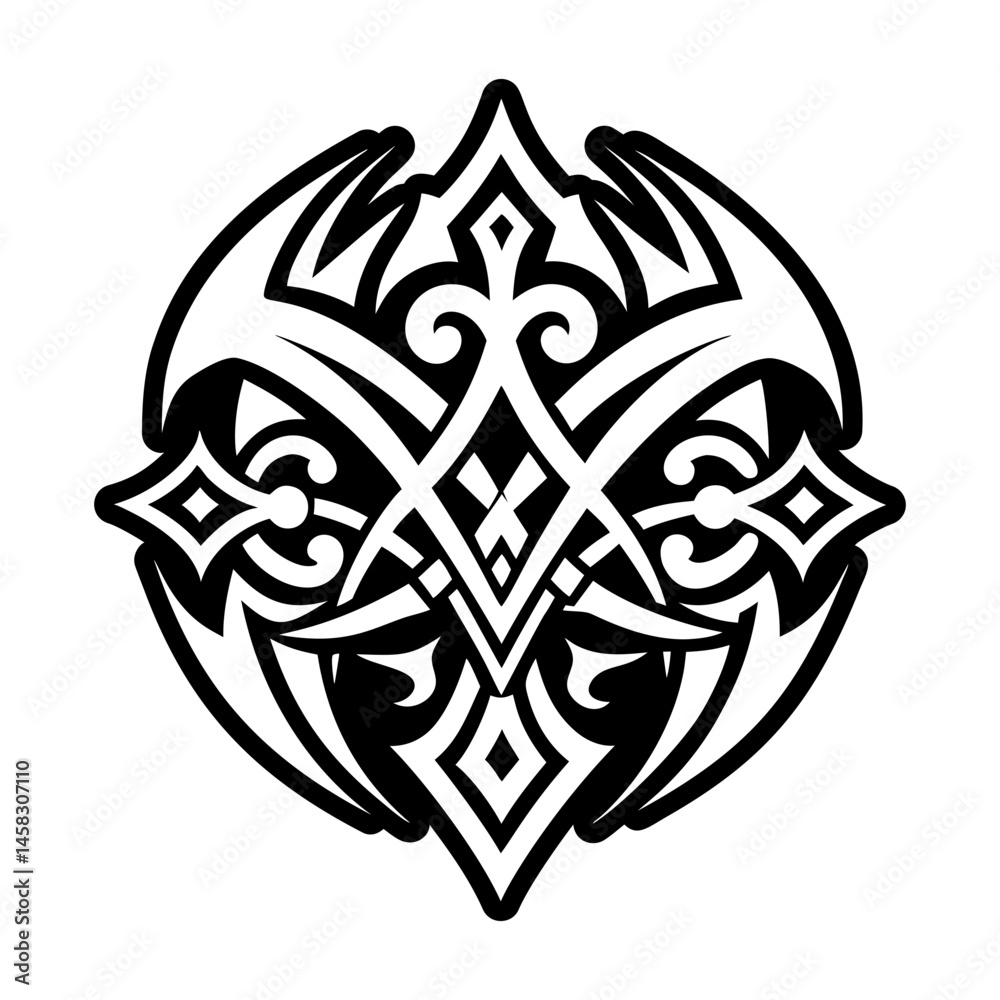 Naklejka premium A glyph style icon of dualist mark tattoo
