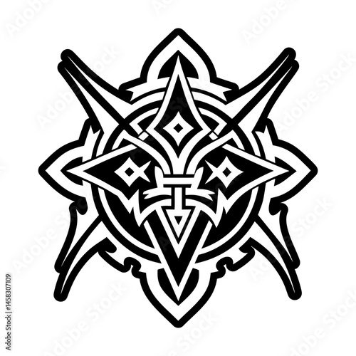 A solid style icon of ancient artwork symbol