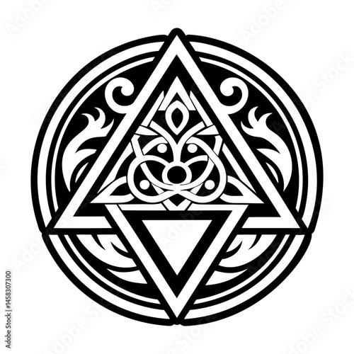 A solid style icon of eternal triangle tattoo
