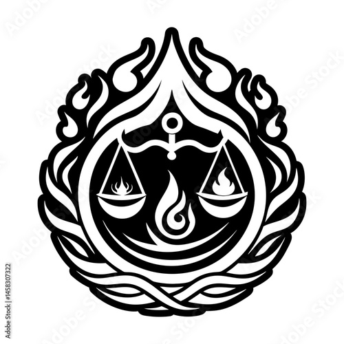 A solid style icon of eternal flame symbol