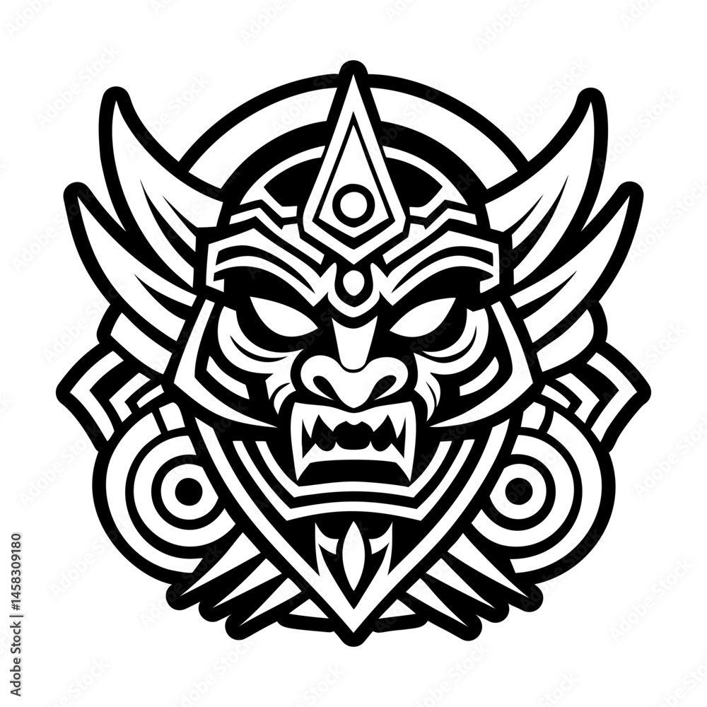 Fototapeta premium A glyph style icon of temple guardian symbol