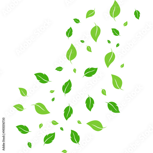 Wallpaper Mural Flying Leaves Illustration Torontodigital.ca