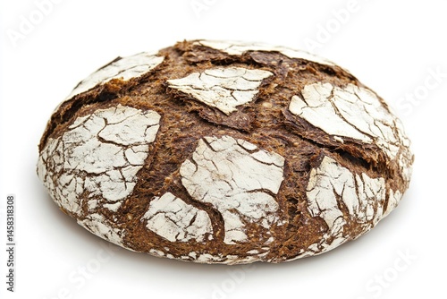 Whole grain rye bread isolated on a white background 