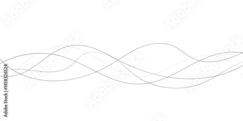 A minimalist abstract image featuring multiple, interwoven, wavy lines in varying thicknesses and dashed patterns.	