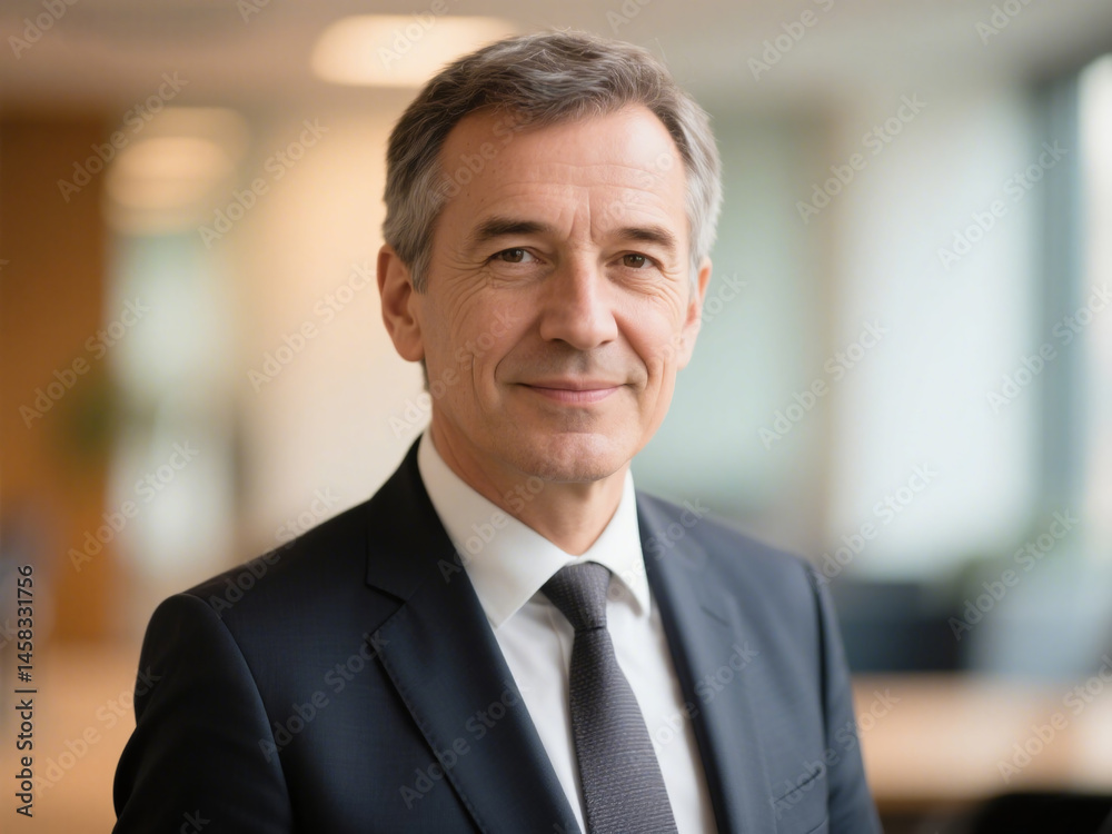 Fototapeta premium Successful mature businessman looking at camera with confidence